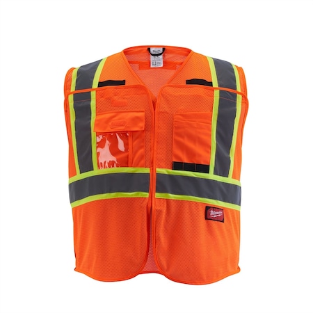 Milwaukee Tool Class 2 Breakaway High Visibility Orange Mesh Safety Vest - L/XL (CSA) 48-73-5176